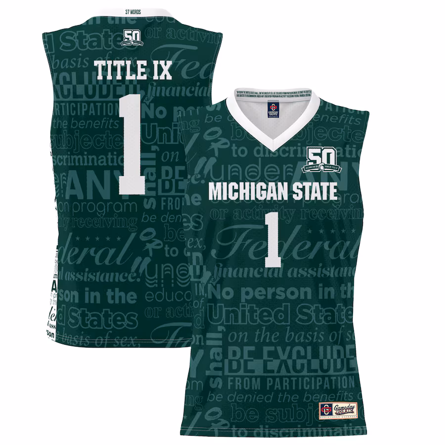 Men's GameDay Greats #1 Green Michigan State Spartans 2022 Title IX Lightweight Jersey