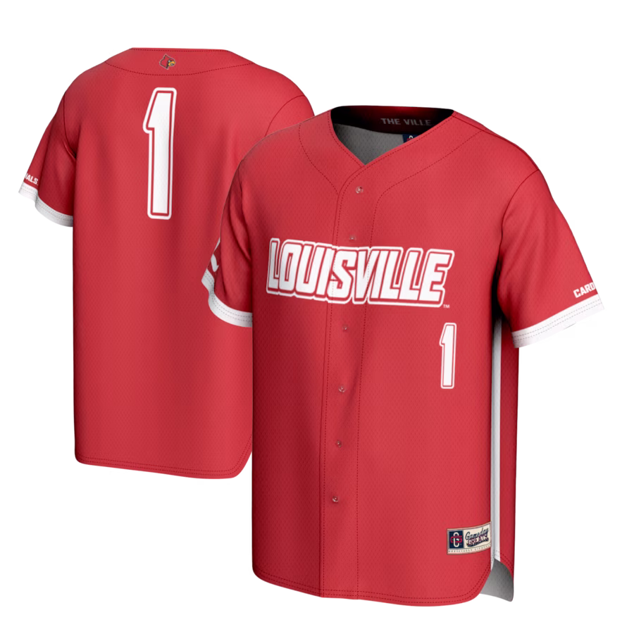 #1 Louisville Cardinals GameDay Greats Youth Lightweight Baseball Fashion Jersey - Red