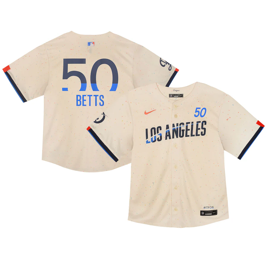 Toddler Los Angeles Dodgers Mookie Betts Nike Cream 2024 City Connect Limited Player Jersey