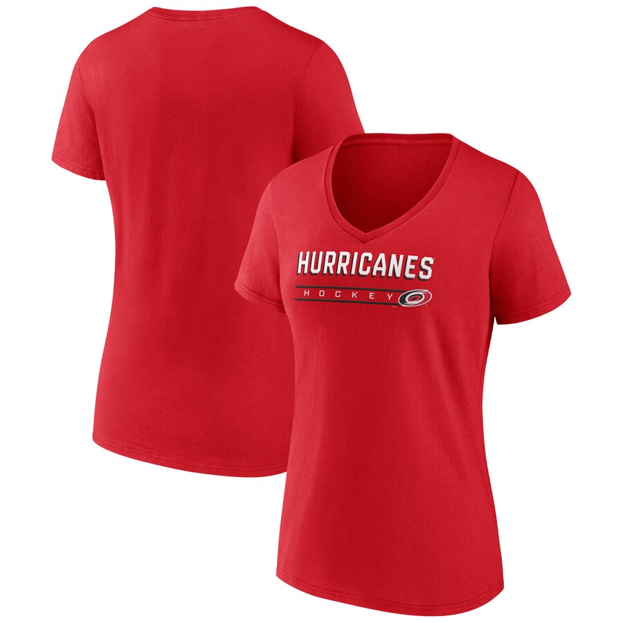 Women's Carolina Hurricanes Fanatics Red V-Neck T-Shirt