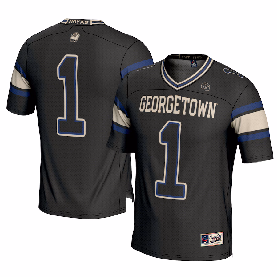 Men's GameDay Greats #1 Black Georgetown Hoyas Football Jersey