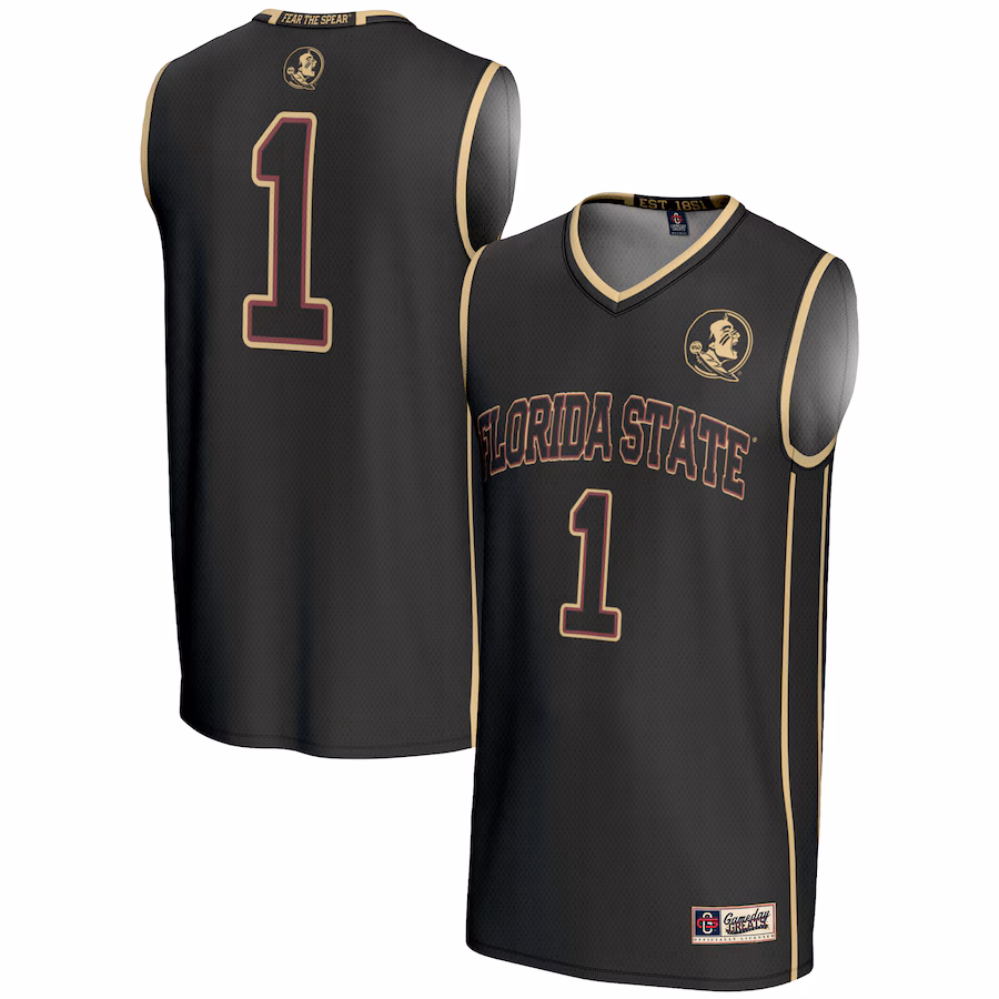 Male GameDay Greats #1  Black Florida State Seminoles  Lightweight Basketball Jersey