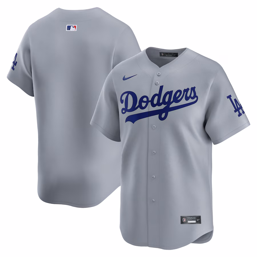 Men's Los Angeles Dodgers  Nike Gray  Road Limited Jersey
