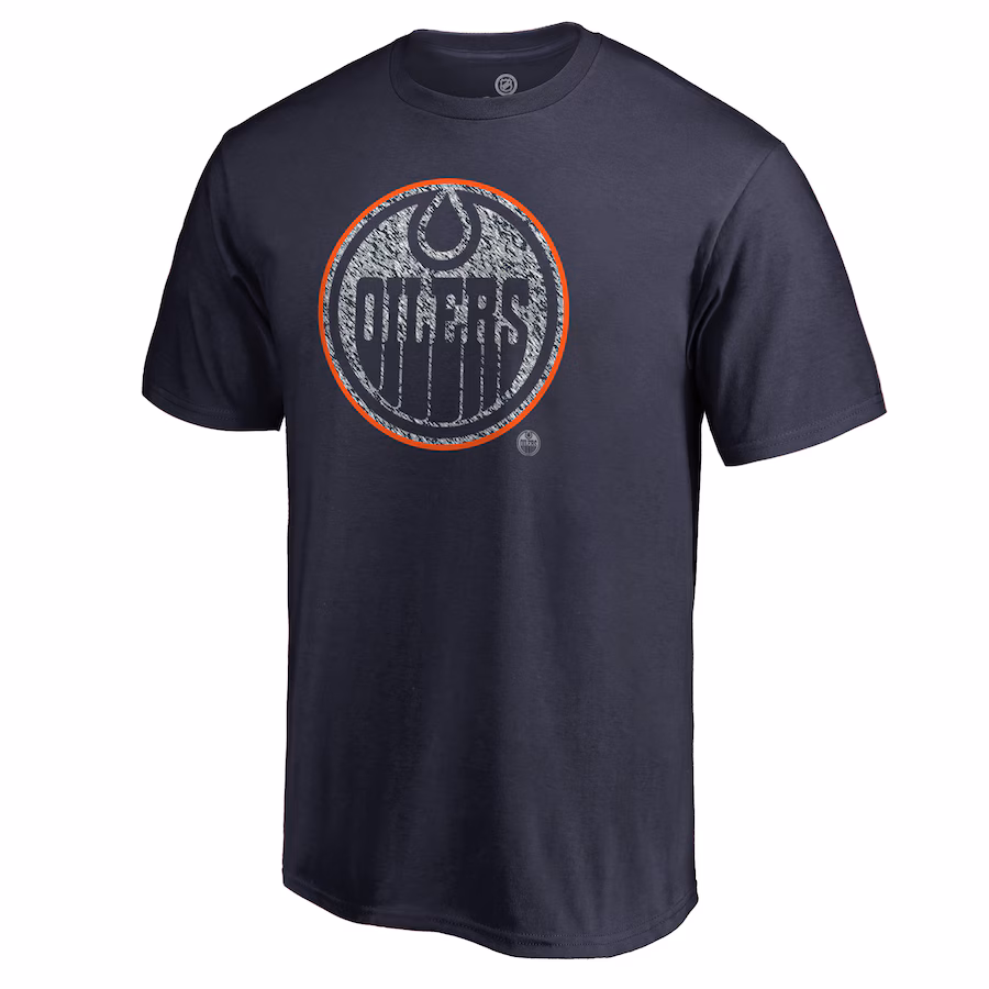 Men's Edmonton Oilers Navy Static Logo T-Shirt
