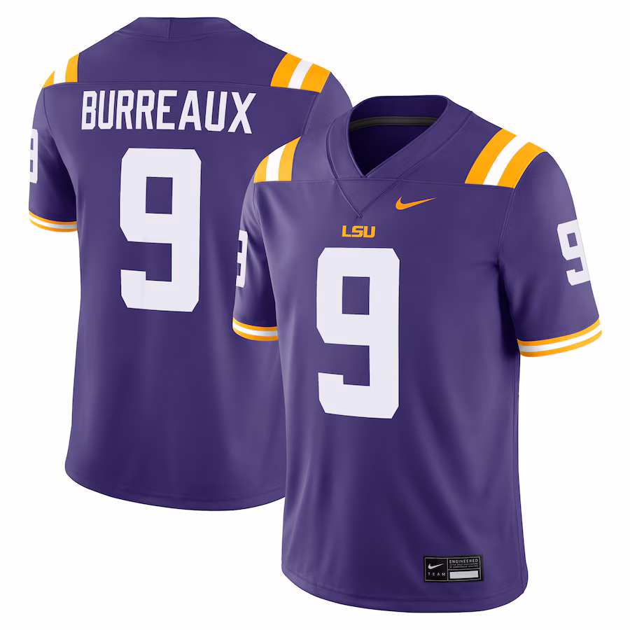 Men's Nike Joe Burrow Purple LSU Tigers Burreaux?Alumni Game Jersey