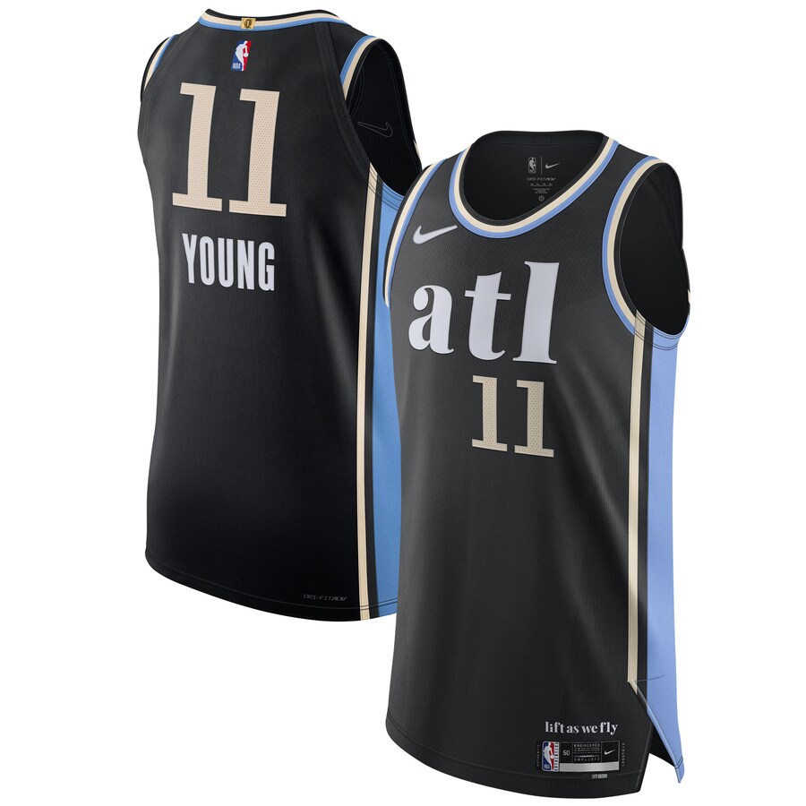Men's Atlanta Hawks Trae Young Nike Black  Authentic Jersey - City Edition