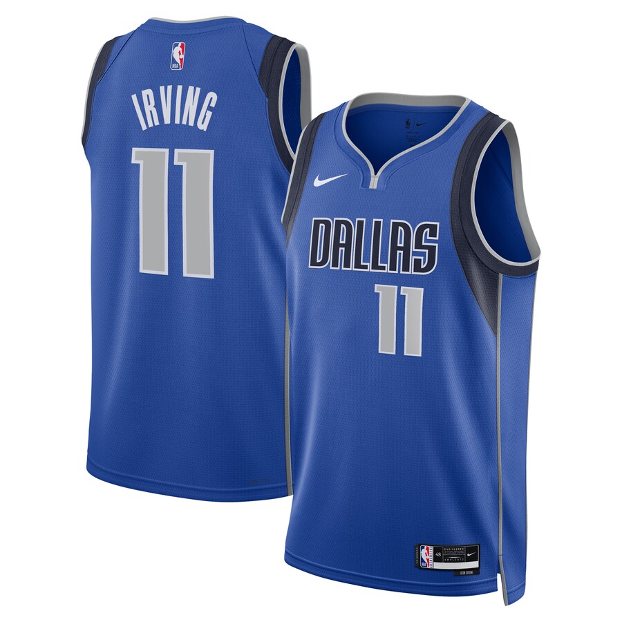 Unisex Dallas Mavericks Kyrie Irving Nike Blue Badge Swingman Replica Jersey - Icon Edition