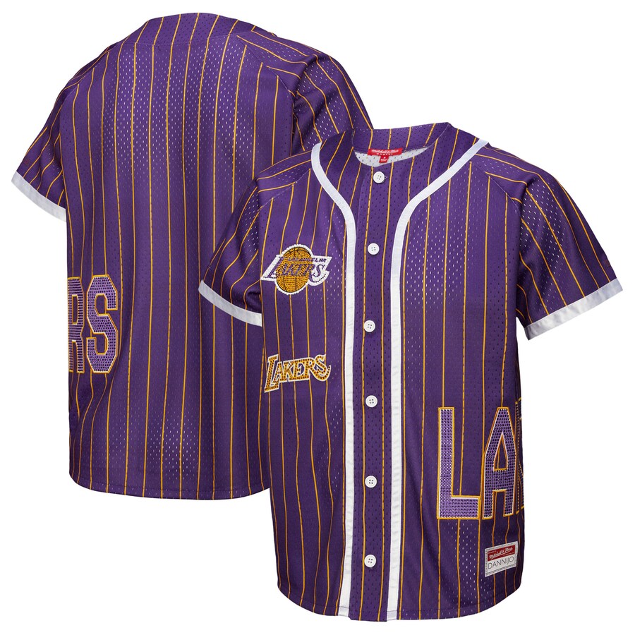 Women's Los Angeles Lakers Mitchell & Ness x DANNIJO Purple Fashion Baseball Jersey