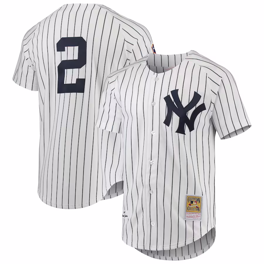 Men's New York Yankees Derek Jeter Mitchell & Ness White 1997 Cooperstown Collection Authentic Jersey