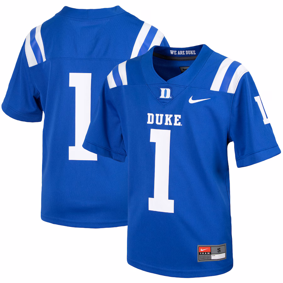 Youth Nike #1 Royal Duke Blue Devils Untouchable Football Jersey