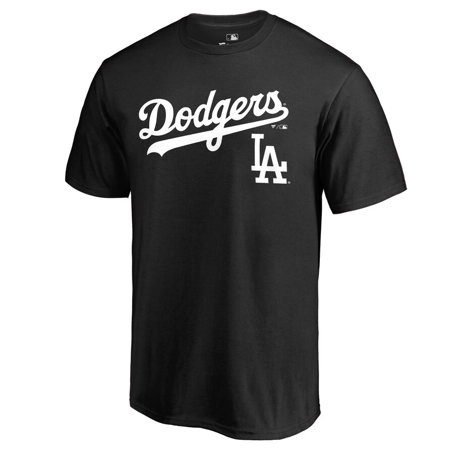 Men's Los Angeles Dodgers Black Team Lockup T-Shirt