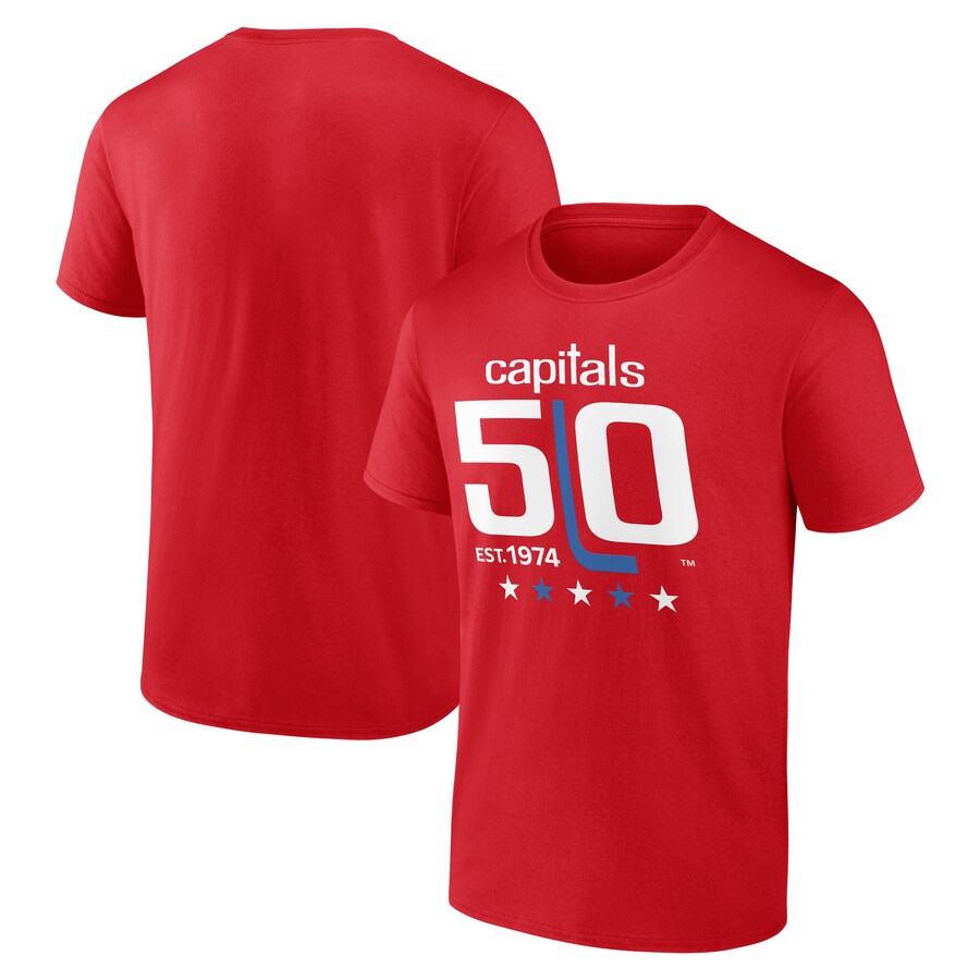 Men's Washington Capitals Red 50th Anniversary T-Shirt