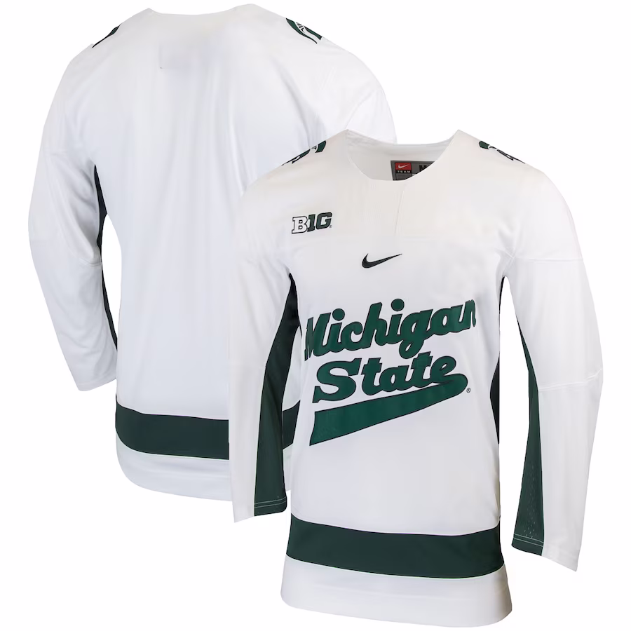 Michigan State Spartans Nike Replica College Hockey Jersey - White