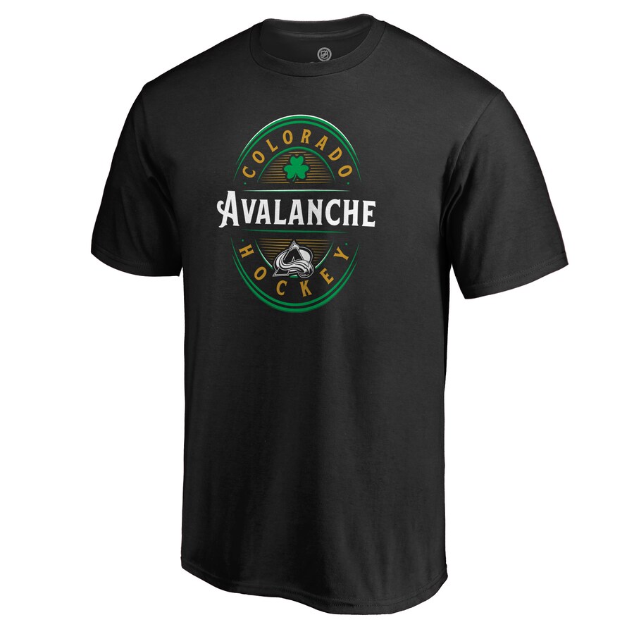Men's Colorado Avalanche Black St. Patrick's Day Forever Lucky T-Shirt