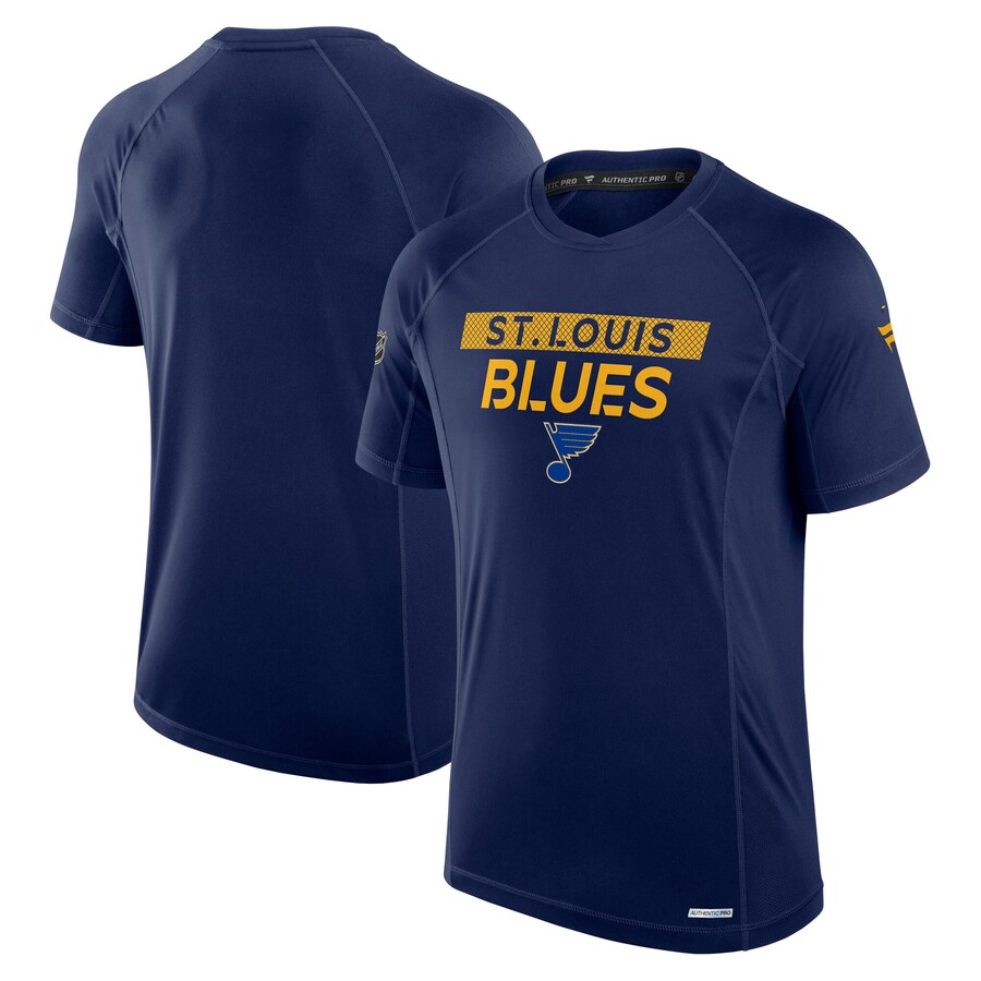 Men's St. Louis Blues Fanatics Navy Authentic Pro Rink Tech T-Shirt