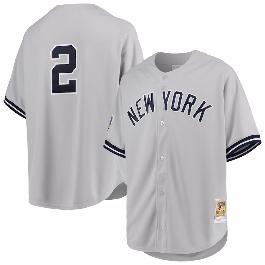 Men's New York Yankees Derek Jeter Mitchell & Ness Gray 1998 Cooperstown Collection Road Authentic Jersey