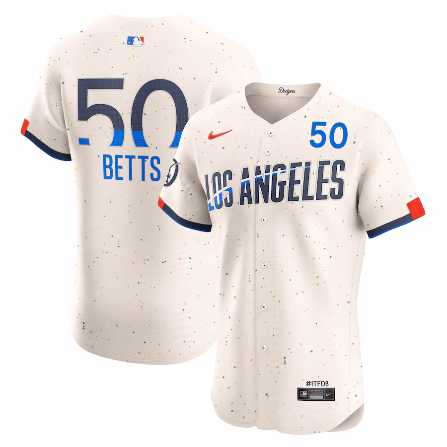 Men's Los Angeles Dodgers Mookie Betts Nike Cream City Connect Elite Player Jersey
