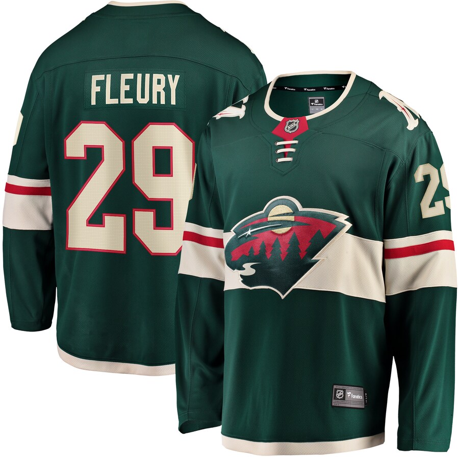Men's Minnesota Wild Marc-Andre Fleury Fanatics Branded Green Home Premier Breakaway Player Jersey