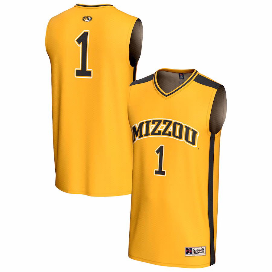 Youth GameDay Greats #1 Gold Missouri Tigers Lightweight Collegiate Basketball Fashion Jersey