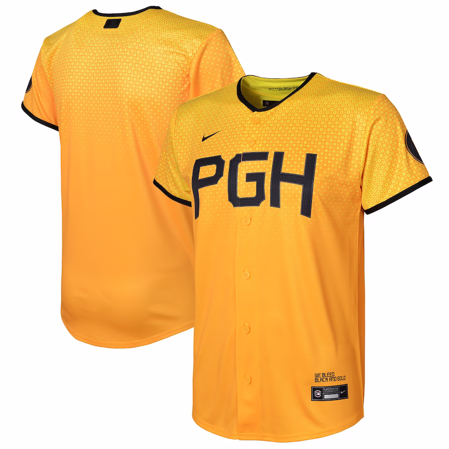 Preschool Pittsburgh Pirates  Nike Gold City Connect Replica Jersey