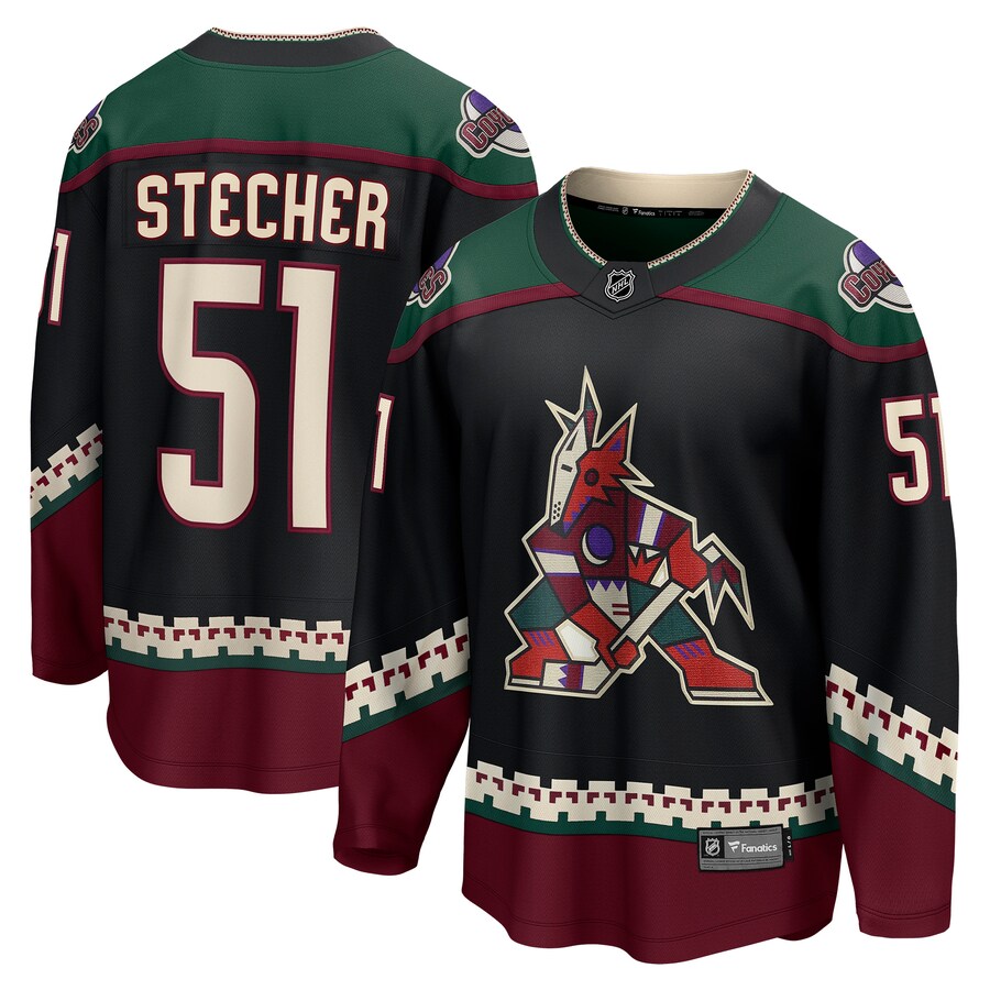 Men's Arizona Coyotes Troy Stecher Fanatics Branded Black Home Breakaway Player Jersey