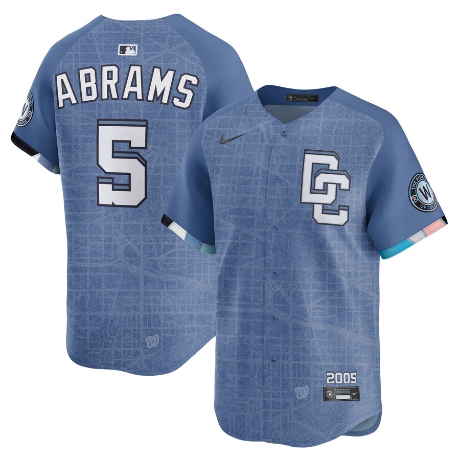 Men's Washington Nationals CJ Abrams Nike Blue 2025 City Connect Limited Jersey