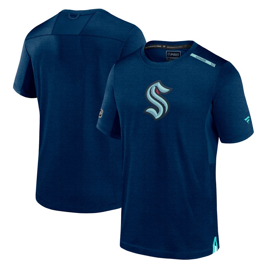 Men's Seattle Kraken Fanatics Deep Sea Blue Authentic Pro Performance T-Shirt