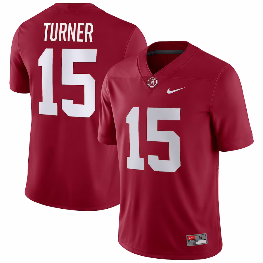 Dallas Turner Alabama Crimson Tide Nike NIL Replica Football Jersey - Crimson