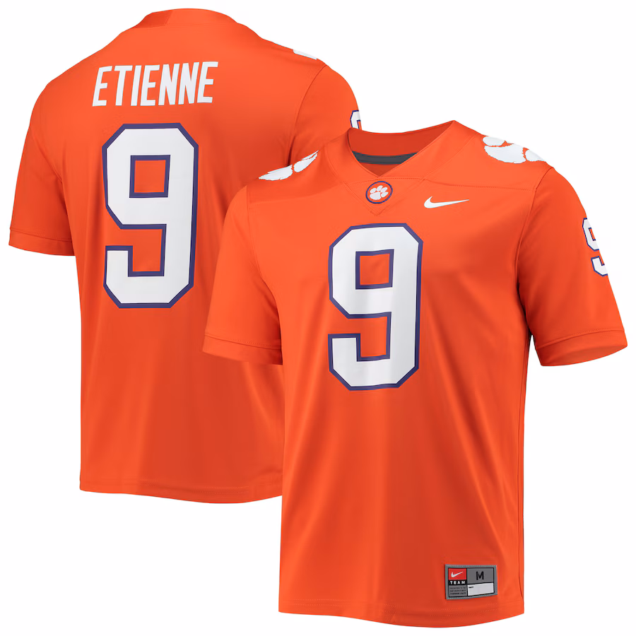 Men's Nike Travis Etienne Orange Clemson Tigers 2021 Draft Class Game Jersey