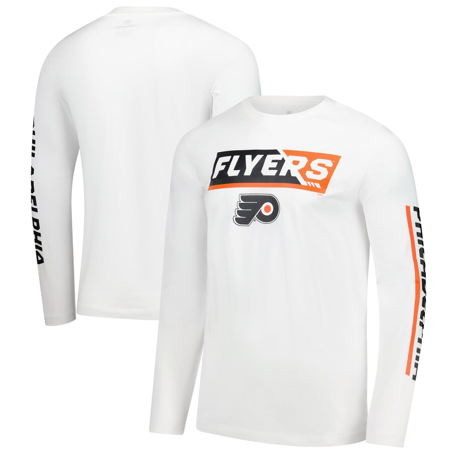 Men's Philadelphia Flyers Fanatics White Long Sleeve T-Shirt