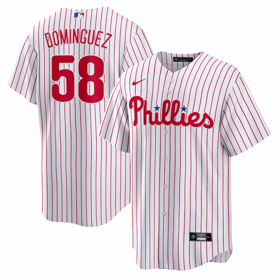 Men's Philadelphia Phillies Seranthony Domínguez Nike White Home  Replica Player Jersey