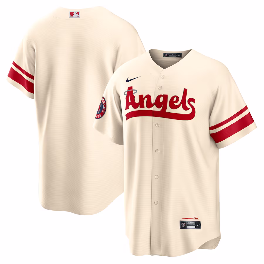 Men's Los Angeles Angels Nike Cream City Connect Replica Team Jersey