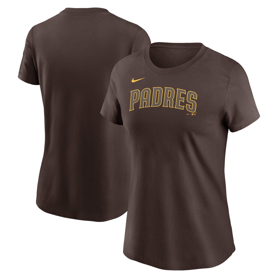 Women's San Diego Padres Nike Brown Fuse Wordmark T-Shirt
