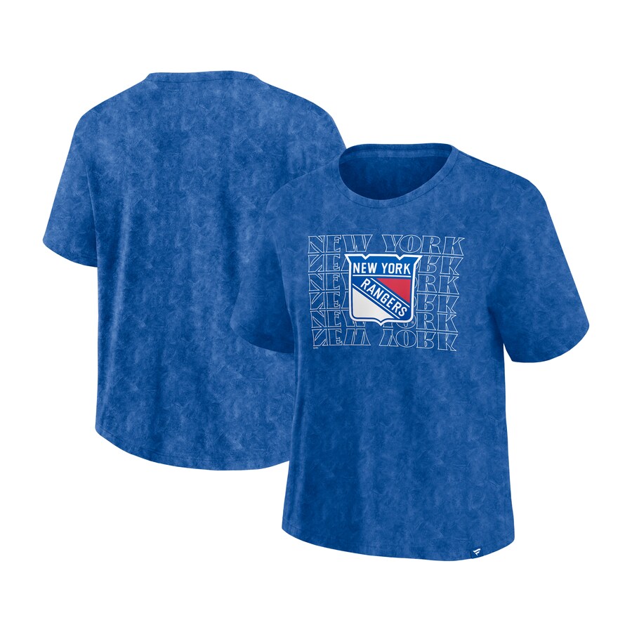 Women's New York Rangers Fanatics Blue Faded Wash T-Shirt