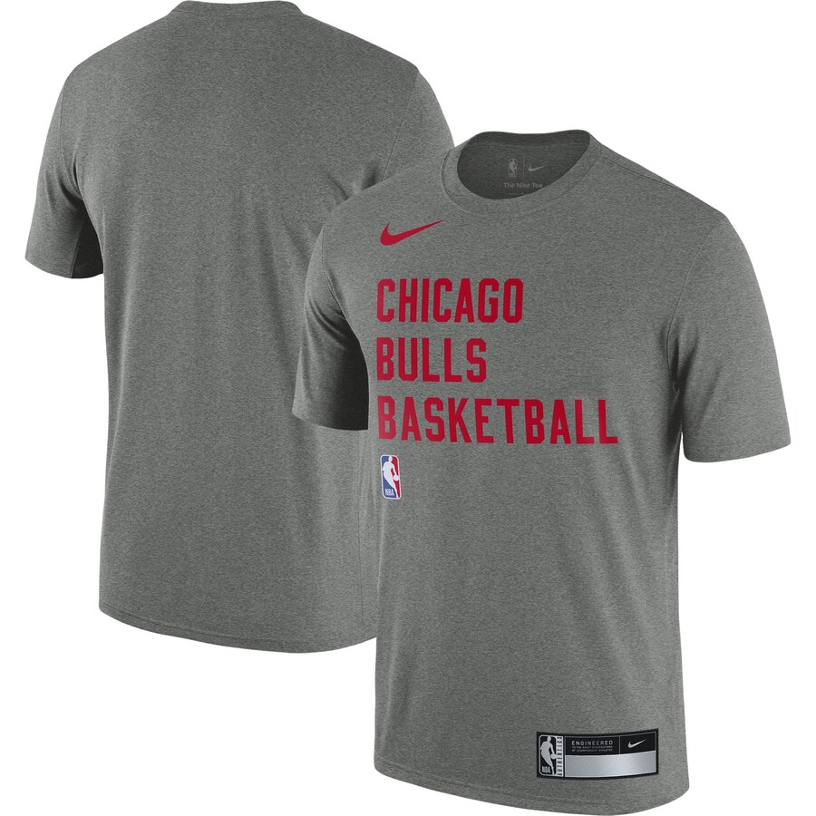 Men's Chicago Bulls Nike Heather Gray 2023/24 Sideline Legend Performance Practice T-Shirt