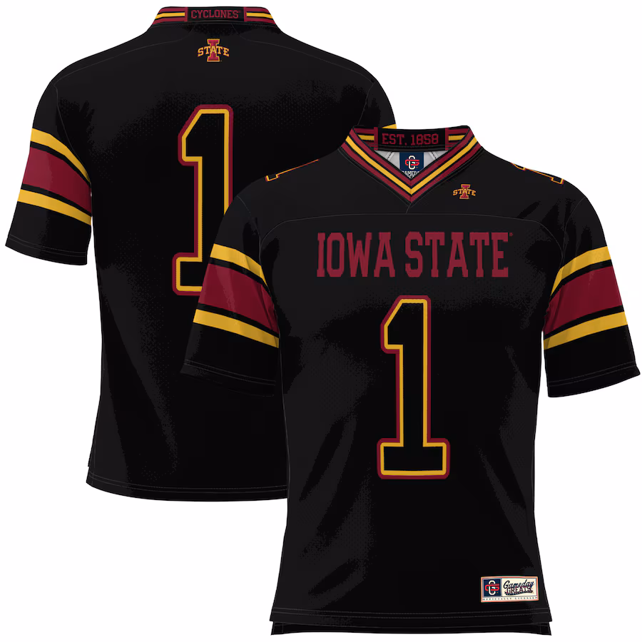 Men's GameDay Greats #1 Black Iowa State Cyclones Football Jersey