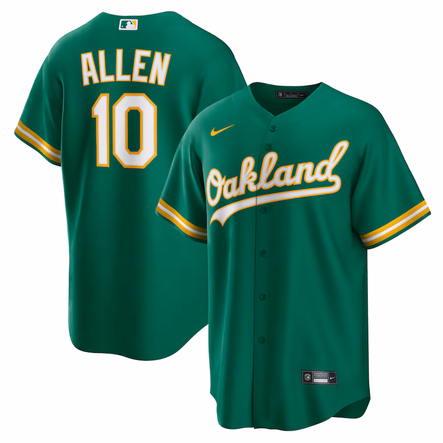 Men's Oakland Athletics Nick Allen Nike Kelly Green Alternate Replica Jersey