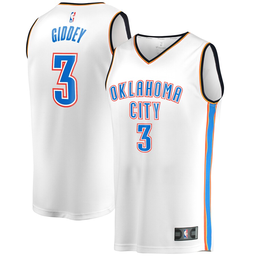 Men's Oklahoma City Thunder Josh Giddey Fanatics White Fast Break Player Jersey - Association Edition