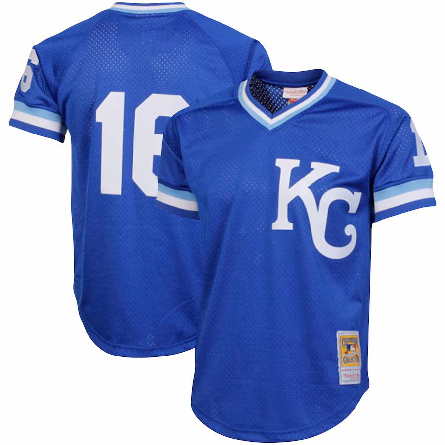 Men's Kansas City Royals Bo Jackson Mitchell & Ness Royal Cooperstown Collection Big & Tall Mesh Batting Practice Jersey