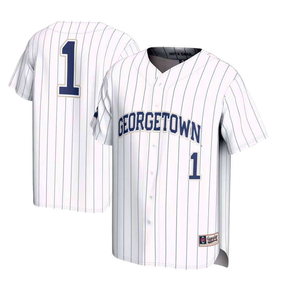 #1 Georgetown Hoyas GameDay Greats Lightweight Baseball Fashion Jersey - White