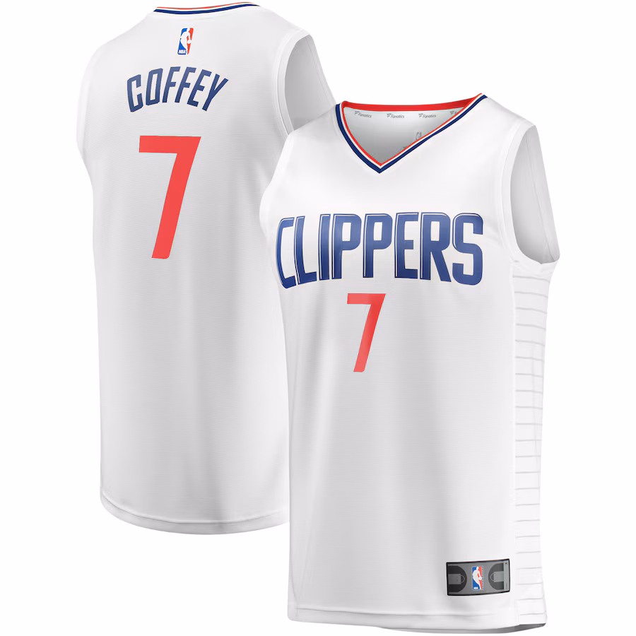 Youth LA Clippers Amir Coffey Fanatics White Fast Break Player Jersey - Association Edition