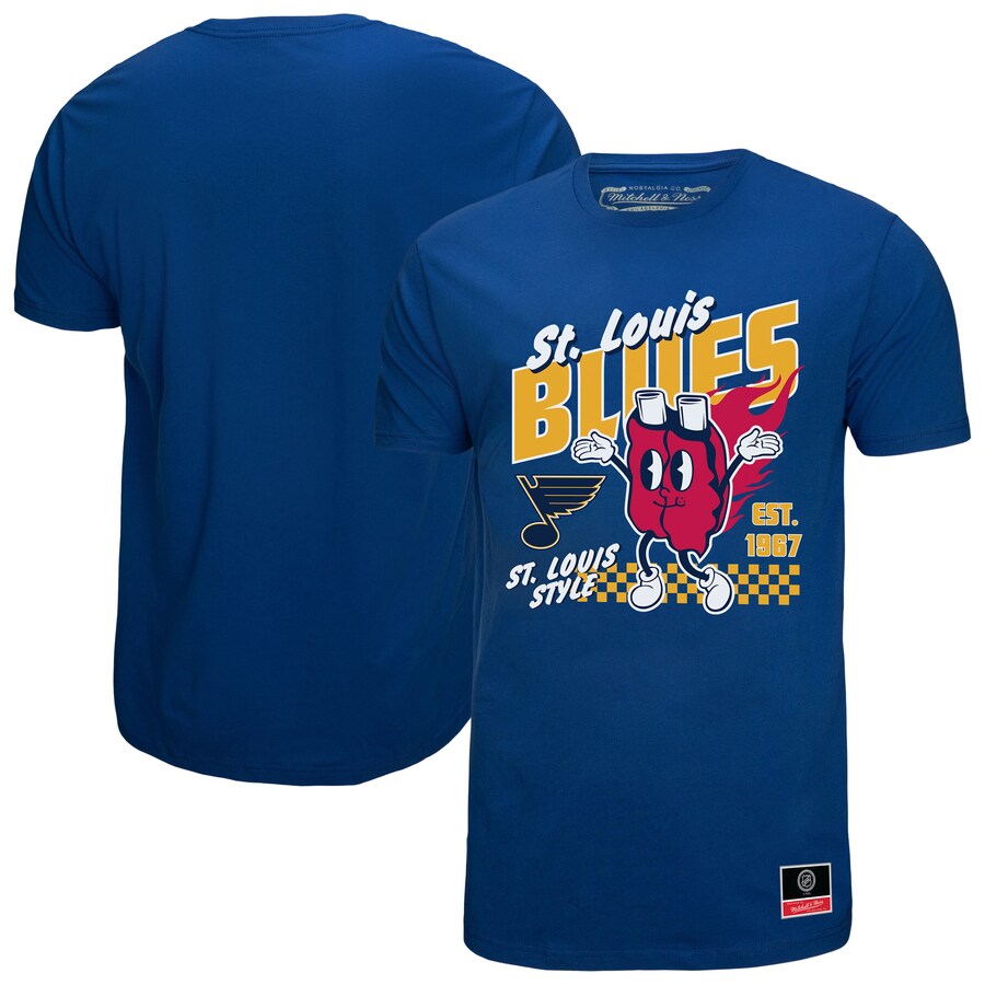 Men's St. Louis Blues Mitchell & Ness Blue Local Food T-Shirt