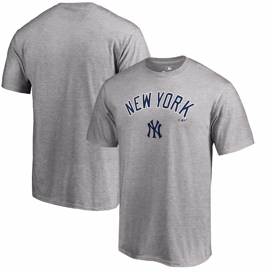 Men's New York Yankees Heathered Gray Team Lockup T-Shirt
