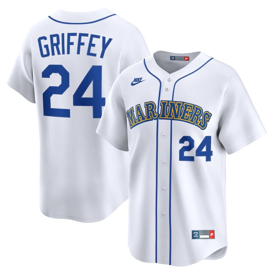 Men's Seattle Mariners Ken Griffey Jr. Nike White Throwback Cooperstown Limited Jersey