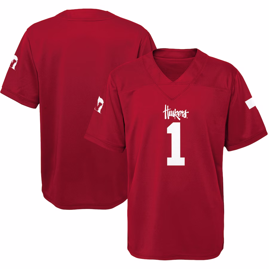 #1 Nebraska Huskers Youth Jersey - Scarlet