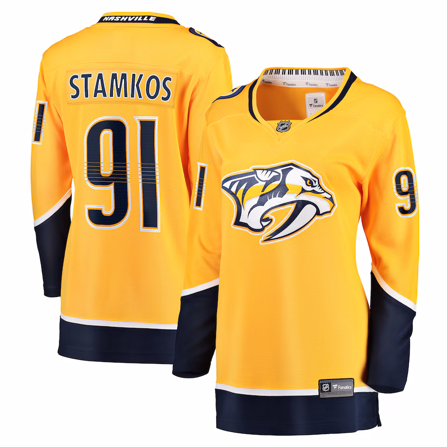 Women's Nashville Predators Steven Stamkos Fanatics Gold Home Premier Breakaway Player Jersey