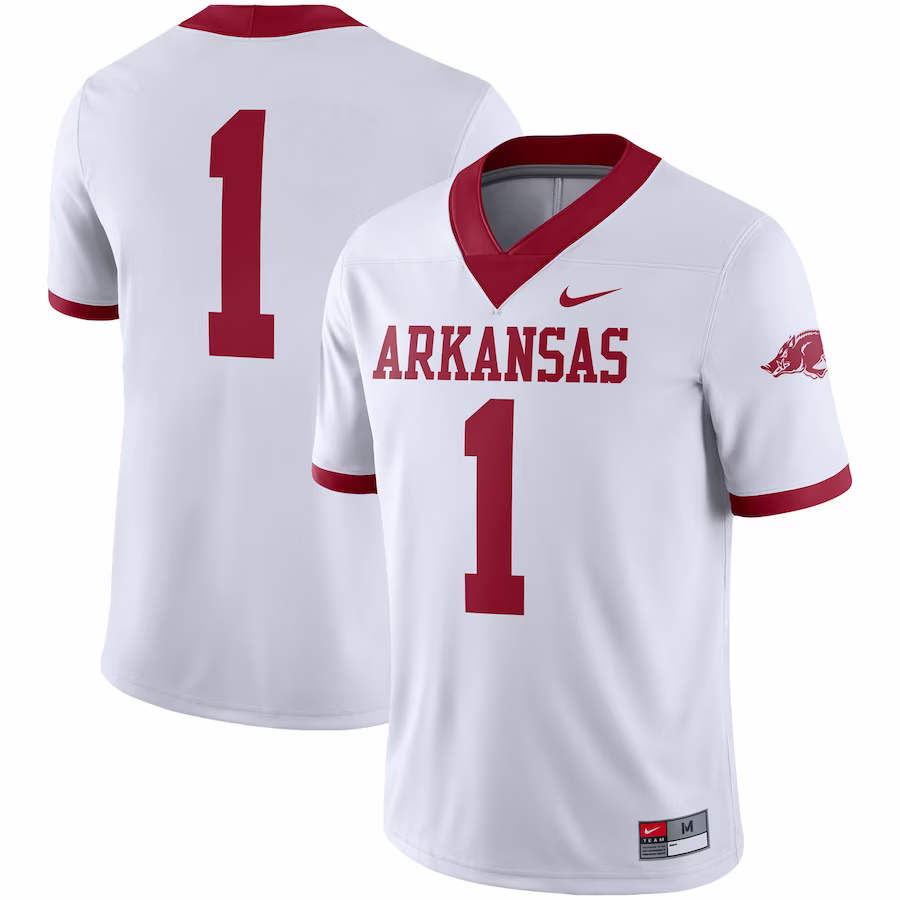 #1 Arkansas Razorbacks Nike Alternate Game Jersey - White