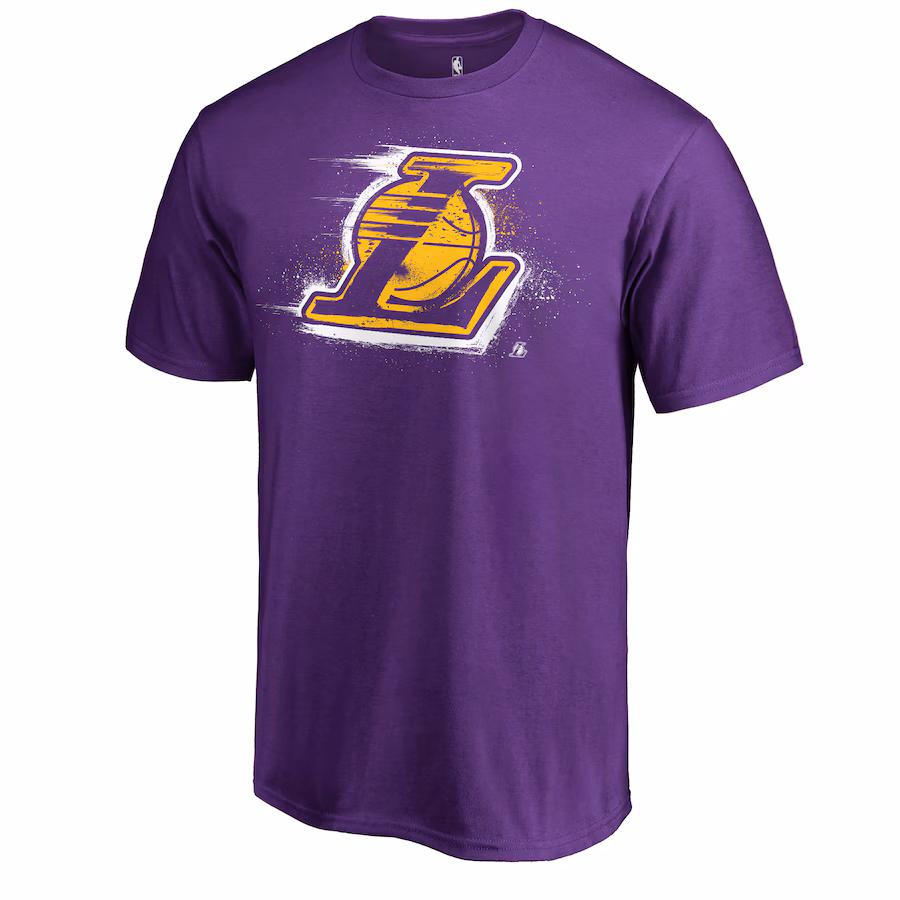 Men's Los Angeles Lakers Purple Splatter Logo T-Shirt