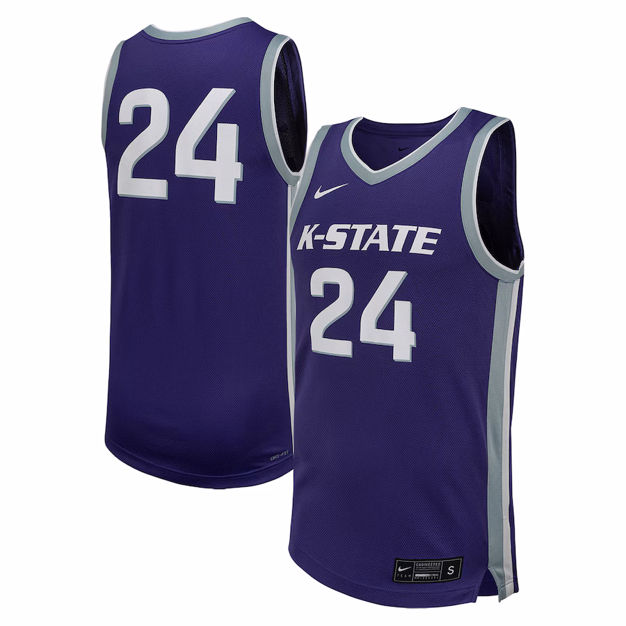 #24 Kansas State Wildcats Nike Replica Basketball Jersey - Purple