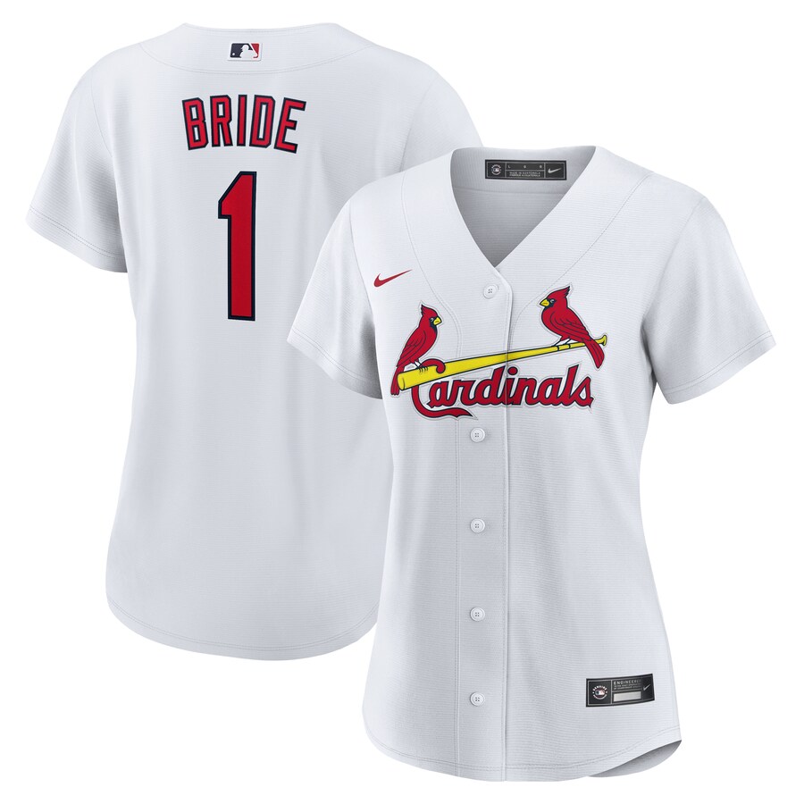 Women's St. Louis Cardinals Nike White #1 Bride Home Replica Jersey